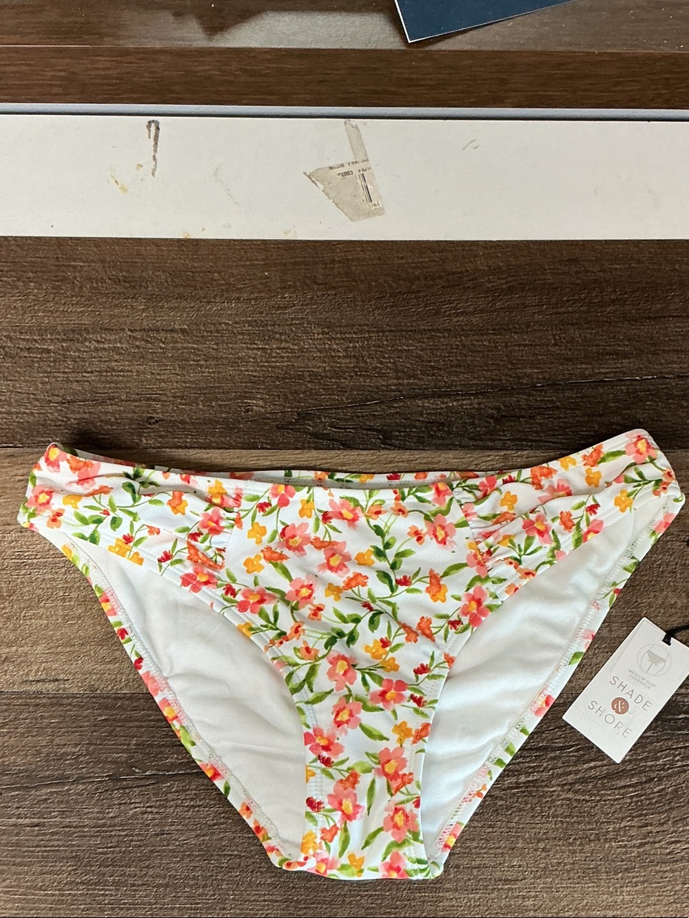 Shade & Shore White Floral Bikini Bottoms